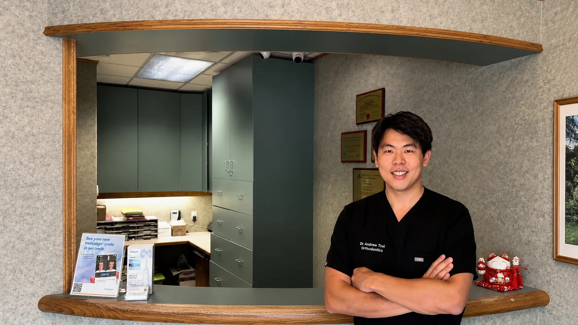 Dr. Andrew Tsai at Tsai Orthodontics reception